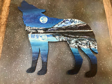 Load image into Gallery viewer, &quot;Midnight Wolf&quot; Wood Painting